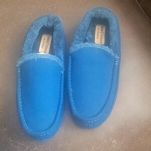 DEER STAGS Slipperooz Spun Slipper Mens 11M Slip On Shoes Brown Faux Fur